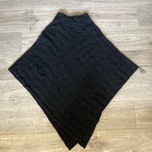 Nordstrom cashmere mock turtle neck black shawl one size soft wool poncho